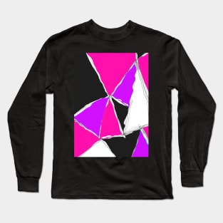 Pink Triangle Pattern Long Sleeve T-Shirt